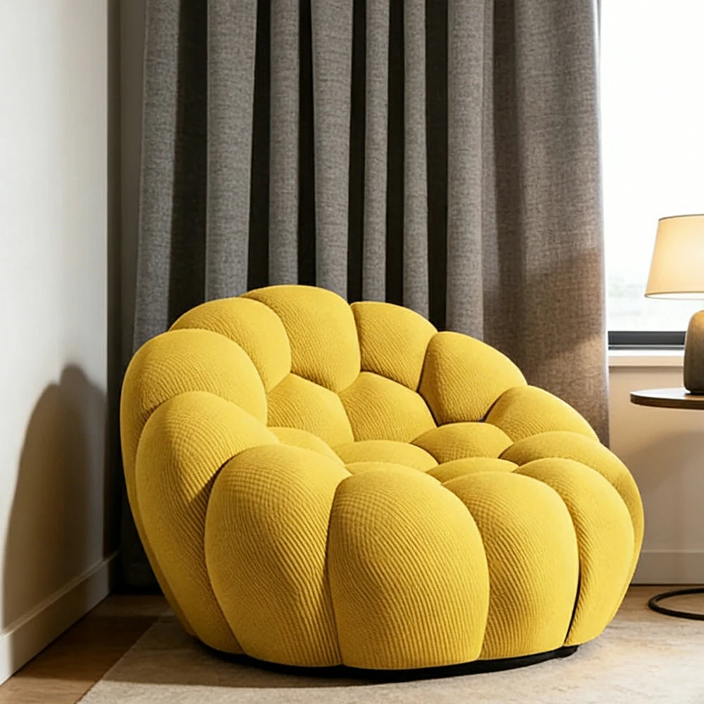 LUXORA B011A Sofa Compressible Packaging Quick Rebound Cushion High Density Foam Core Space Saving Design - Yellow