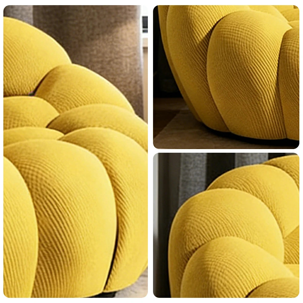 LUXORA B011A Sofa Compressible Packaging Quick Rebound Cushion High Density Foam Core Space Saving Design - Yellow