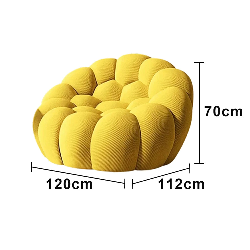 LUXORA B011A Sofa Compressible Packaging Quick Rebound Cushion High Density Foam Core Space Saving Design - Yellow