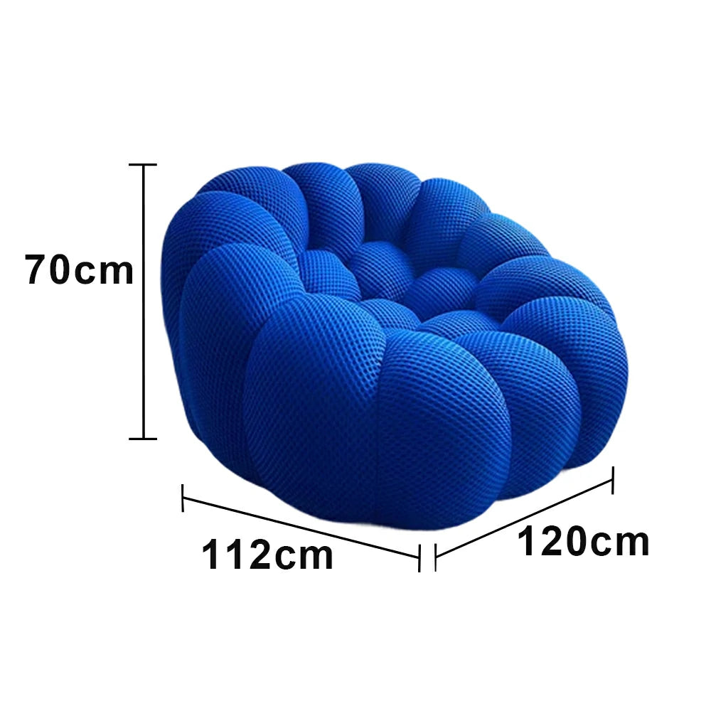 LUXORA B011A Sofa Compressible Packaging Quick Rebound Cushion High Density Foam Core Space Saving Design - Blue