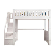 LUXORA Multifunctional Bunk Bed 120/135/150cm Eco-Friendly Solid Wood, 40cm Guardrails, Wide Safe Ladder - White