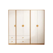 LUXORA 200cm Oak Wardrobe Cabinet - Dual Hanging Storage with Solid North American Oak, Child-Friendly Height & Space-Saving Design - White
