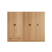LUXORA 200cm Oak Wardrobe Cabinet - Dual Hanging Storage with Solid North American Oak, Child-Friendly Height & Space-Saving Design - Wood