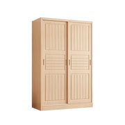 LUXORA 80/100/120cm Sliding Door Wardrobe - Multi-Compartment Hanging Storage with Solid Pine Wood Frame, Heavy-Duty Rail & Space-Saving Design
