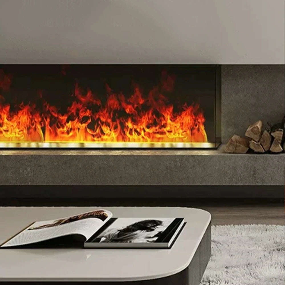 LIVARA CT700 Fog Fireplace 70/180/250cm – Steel/304 Stainless Steel, Single-Color Flame, Timer Control, LCD Touch Screen, Dual Light Design, Humidifier Function - Black