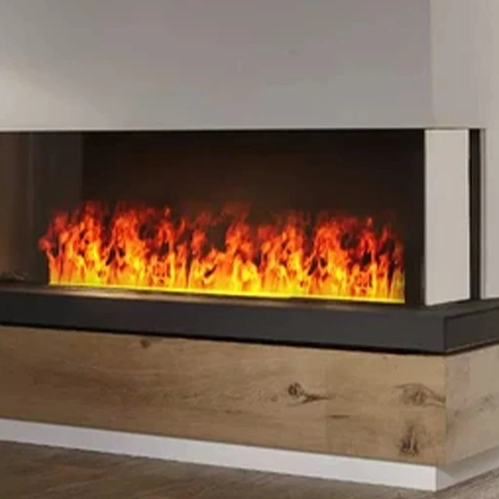 LIVARA CT700 Fog Fireplace 70/180/250cm – Steel/304 Stainless Steel, Single-Color Flame, Timer Control, LCD Touch Screen, Dual Light Design, Humidifier Function - Black