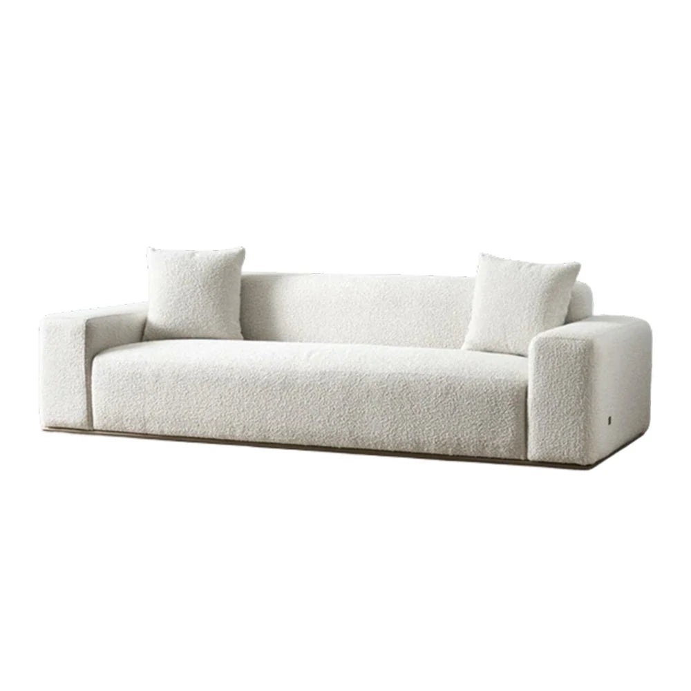 LUXORA Sofa High-Density Foam Cushioning Russian Larch Wood Frame Breathable Upholstery - White