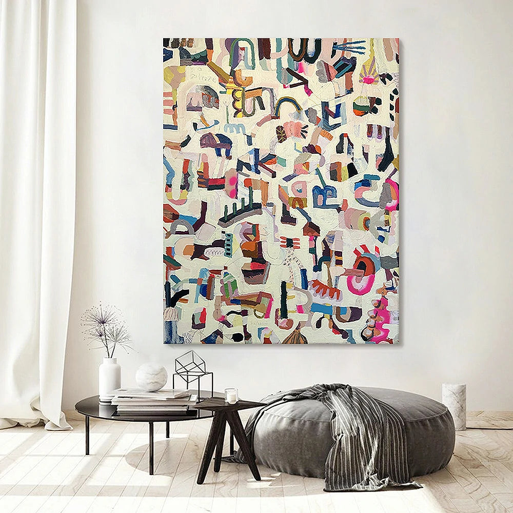 LUXORA Hand-Painted Oil Painting 50/80/120cm Abstract Canvas with Soft Tonal Gradients Perfect for Stylish Apartments, Living Rooms, and Contemporary Home Aesthetic