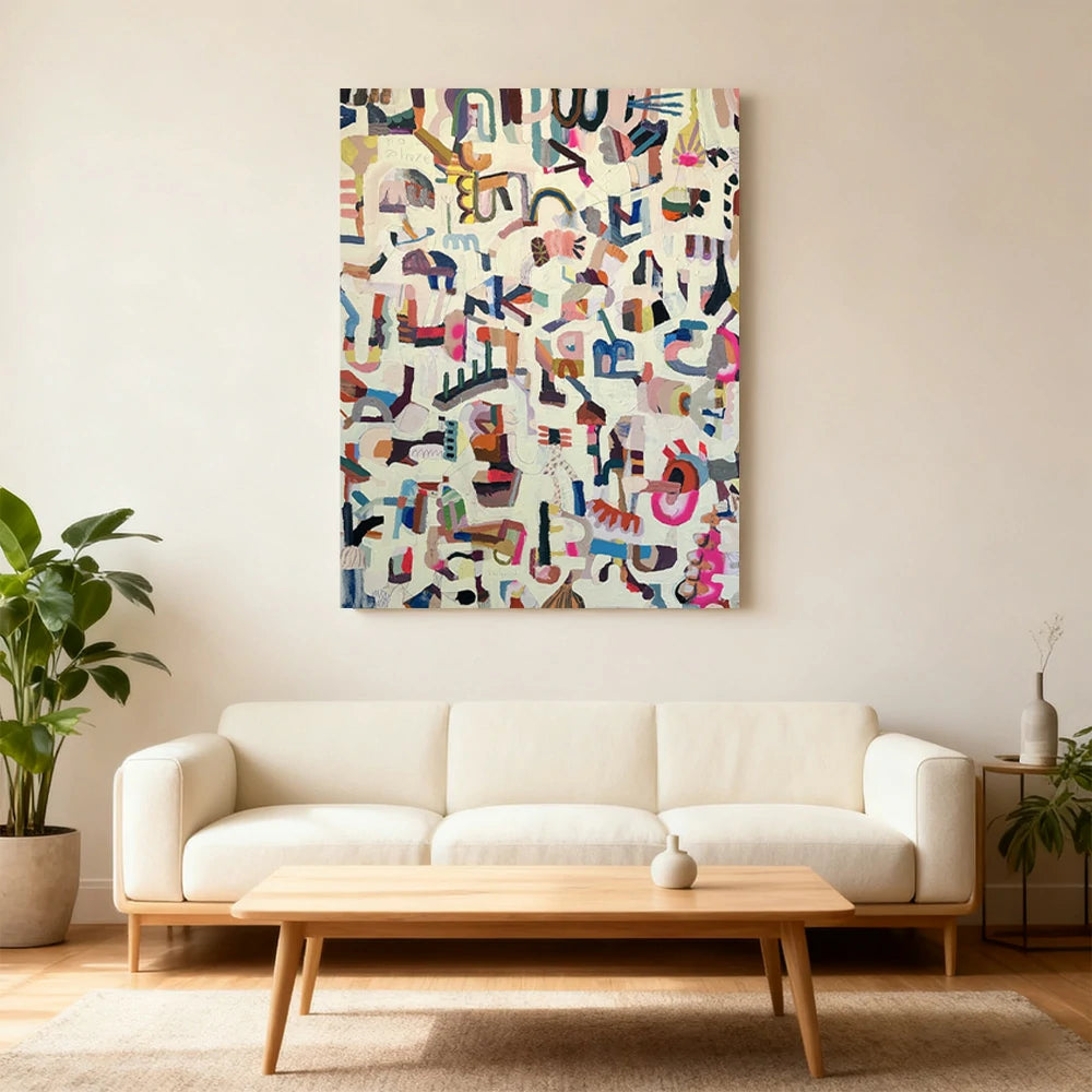 LUXORA Hand-Painted Oil Painting 50/80/120cm Abstract Canvas with Soft Tonal Gradients Perfect for Stylish Apartments, Living Rooms, and Contemporary Home Aesthetic