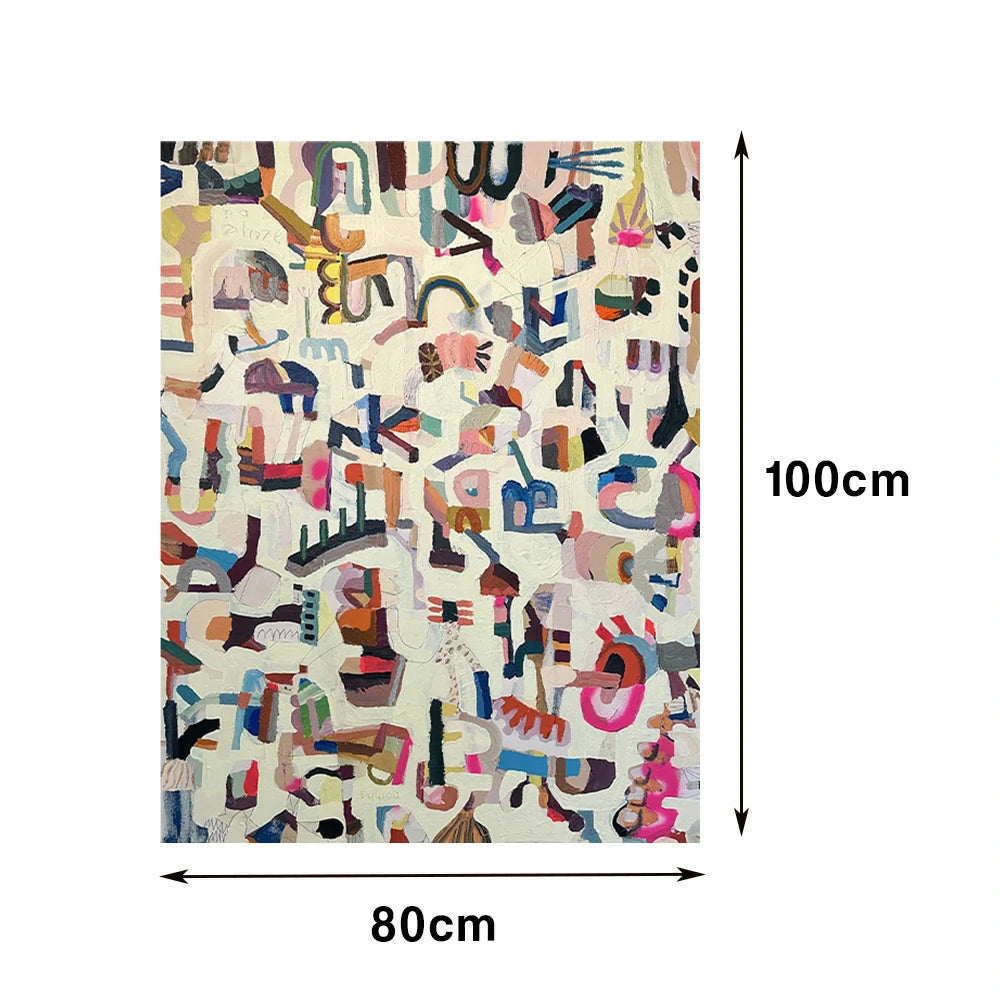 LUXORA Hand-Painted Oil Painting 50/80/120cm Abstract Canvas with Soft Tonal Gradients Perfect for Stylish Apartments, Living Rooms, and Contemporary Home Aesthetic