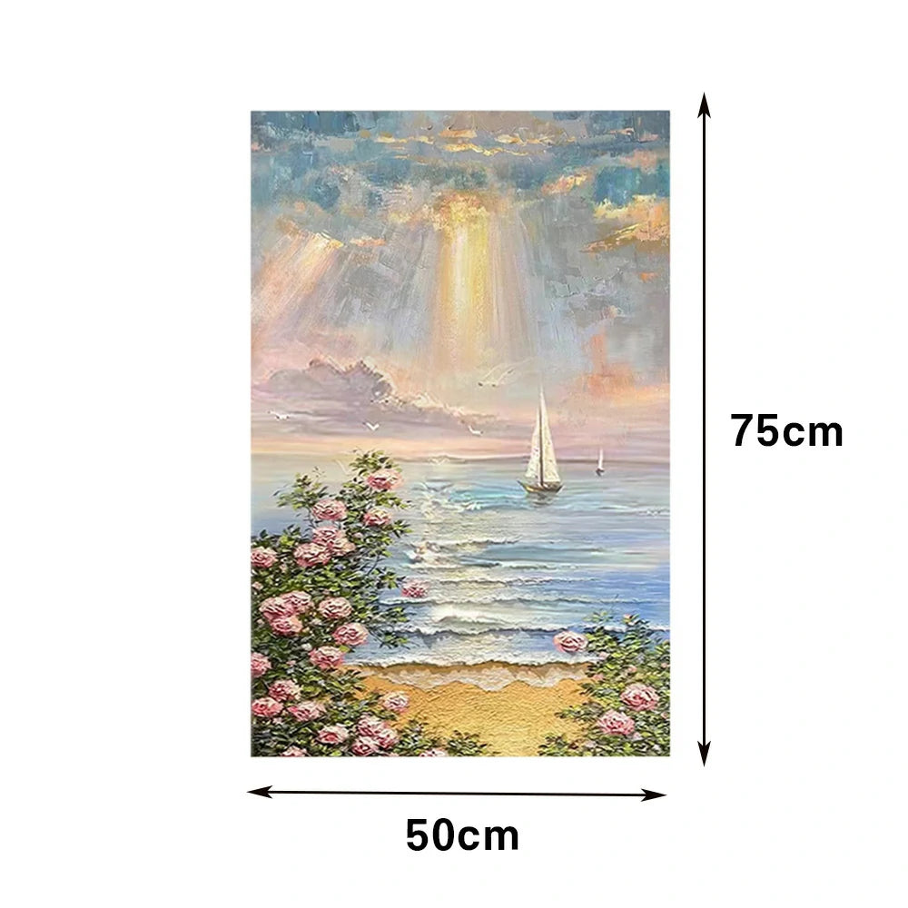 LUXORA Hand-Painted Oil Painting 50/80/100cm Artistic Abstract Canvas with Soft, Neutral Layers Created to Complement Modern Homes, Minimalist Interiors, and Cozy Living Rooms