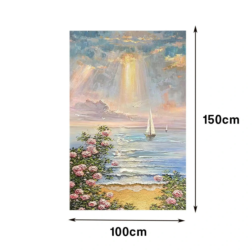 LUXORA Hand-Painted Oil Painting 50/80/100cm Artistic Abstract Canvas with Soft, Neutral Layers Created to Complement Modern Homes, Minimalist Interiors, and Cozy Living Rooms