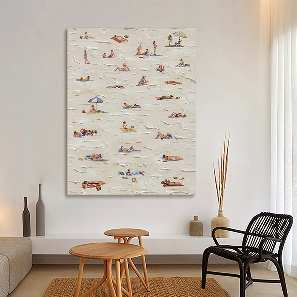 LUXORA Hand-Painted Oil Painting 50/80/120cm Modern Brushstroke Abstract Canvas Designed for Calm, Stylish, and Minimalist Interior Themes in Contemporary Homes