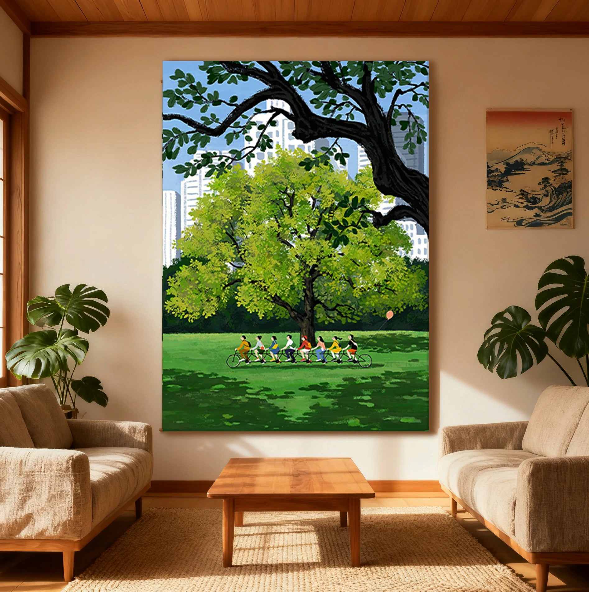 LUXORA Hand-Painted Oil Painting 50/80/120cm Light-Luxury Canvas Art with Gentle Color Layers Perfect for Bright, Clean, and Soft-Style Modern Living Room Decoration