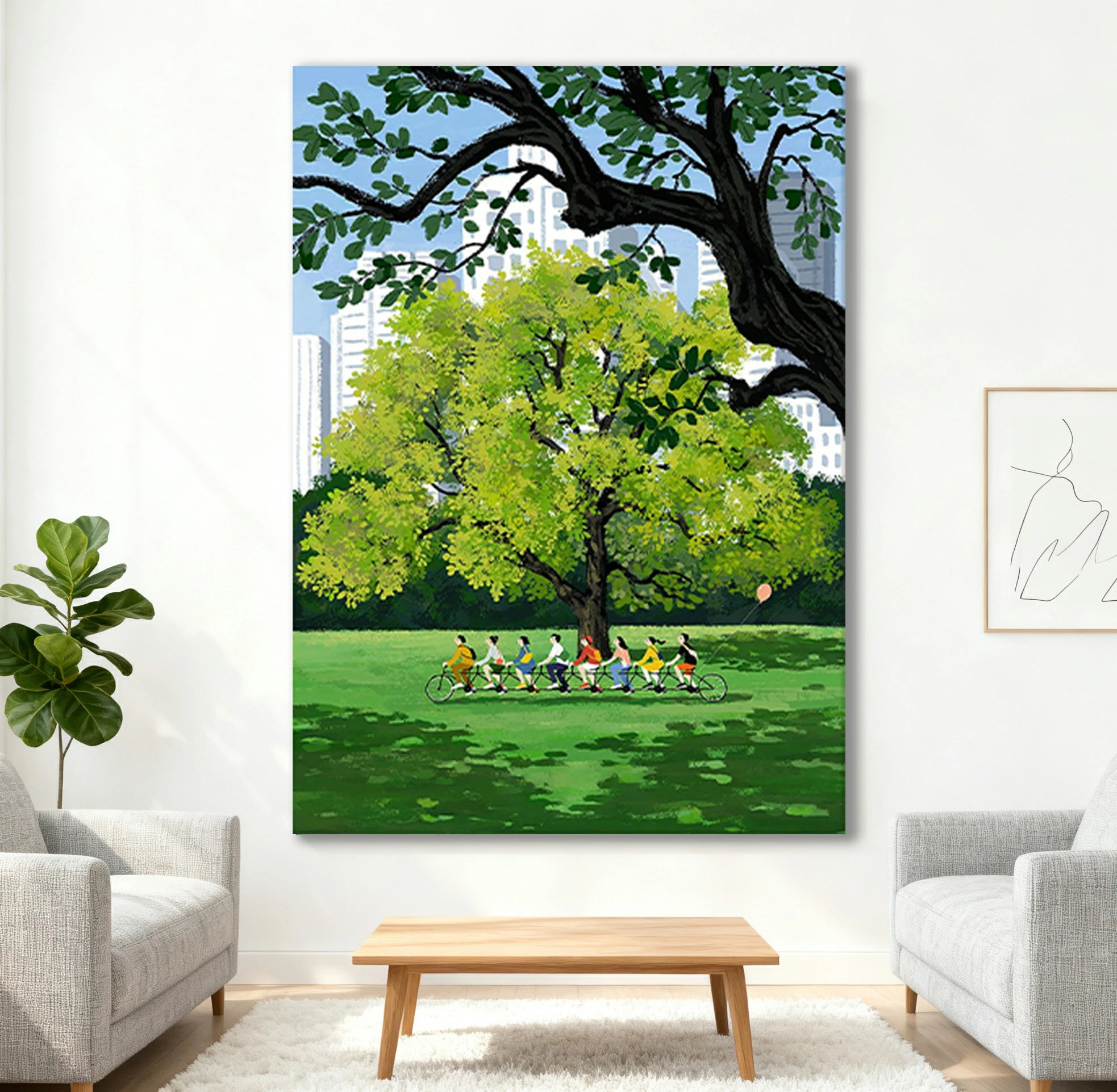 LUXORA Hand-Painted Oil Painting 50/80/120cm Light-Luxury Canvas Art with Gentle Color Layers Perfect for Bright, Clean, and Soft-Style Modern Living Room Decoration