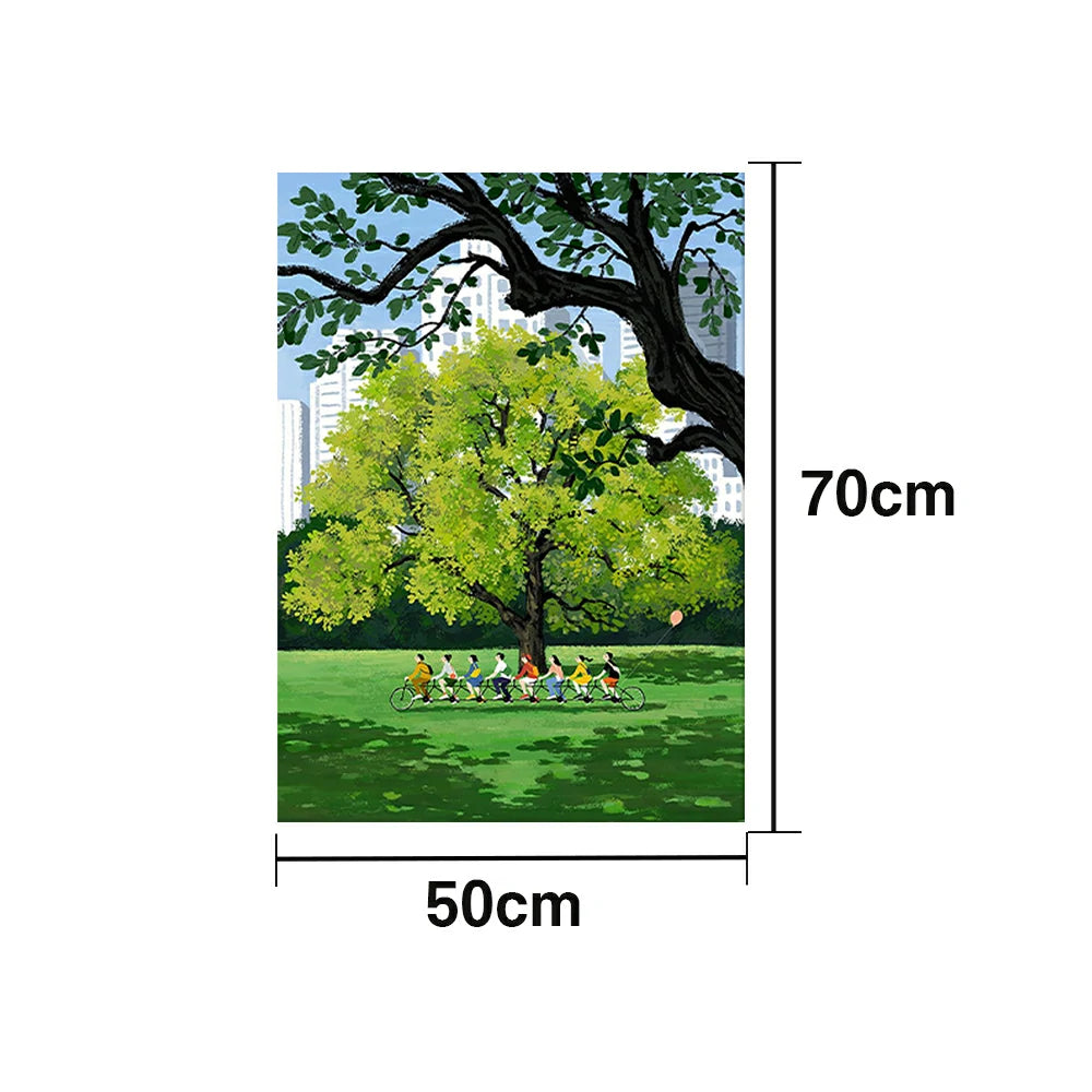 LUXORA Hand-Painted Oil Painting 50/80/120cm Light-Luxury Canvas Art with Gentle Color Layers Perfect for Bright, Clean, and Soft-Style Modern Living Room Decoration