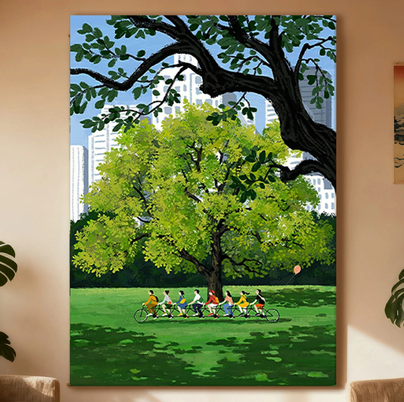 LUXORA Hand-Painted Oil Painting 50/80/120cm Light-Luxury Canvas Art with Gentle Color Layers Perfect for Bright, Clean, and Soft-Style Modern Living Room Decoration