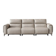 LUXORA 3-Seater Electric Recliner Sofa 230/290cm Wide-Angle Adjustment Top-Grain Leather Dual-Layer Comfort Cushion - Beige