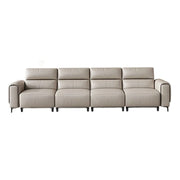 LUXORA 4-Seater Electric Recliner Sofa 310/370cm Wide-Angle Adjustment Top-Grain Leather Dual-Layer Comfort Cushion - Beige