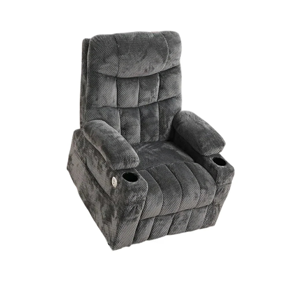 LUXORA Electric Assist Sofa, One-Touch Recline Function, Soft Breathable Upholstery, High-Density Foam, Ergonomic Comfort Design - Grey