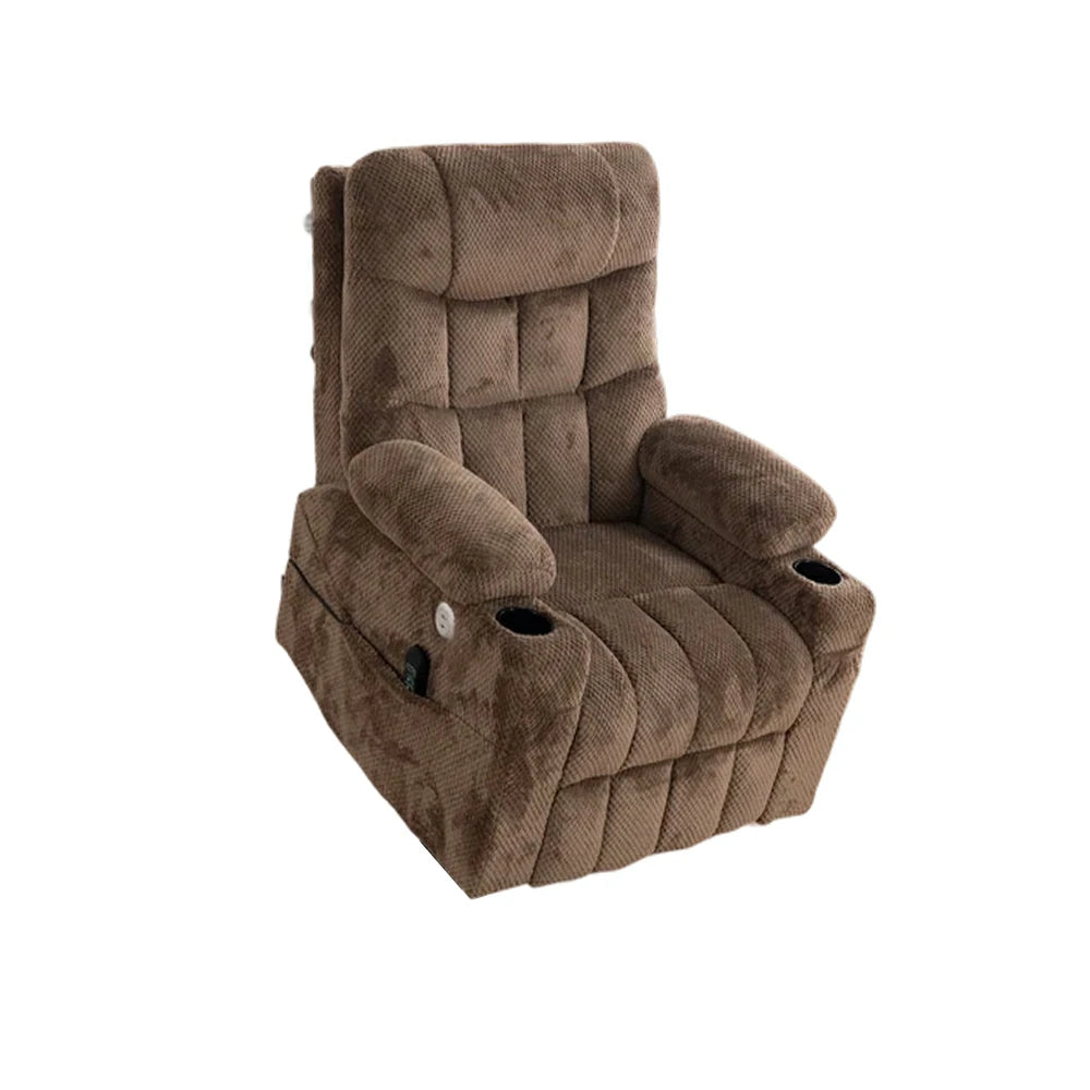 LUXORA Electric Assist Sofa, One-Touch Recline Function, Soft Breathable Upholstery, High-Density Foam, Ergonomic Comfort Design - Khaki