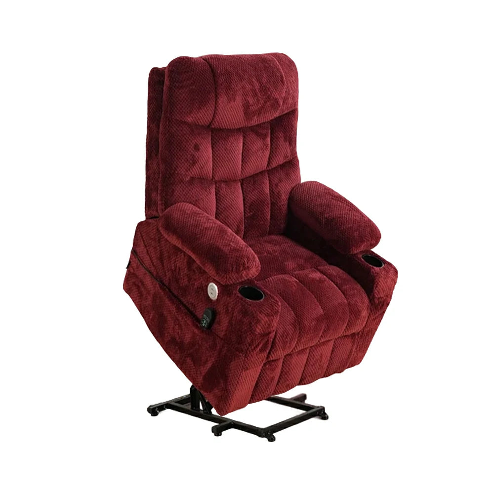 LUXORA Electric Assist Sofa, One-Touch Recline Function, Soft Breathable Upholstery, High-Density Foam, Ergonomic Comfort Design - Wine