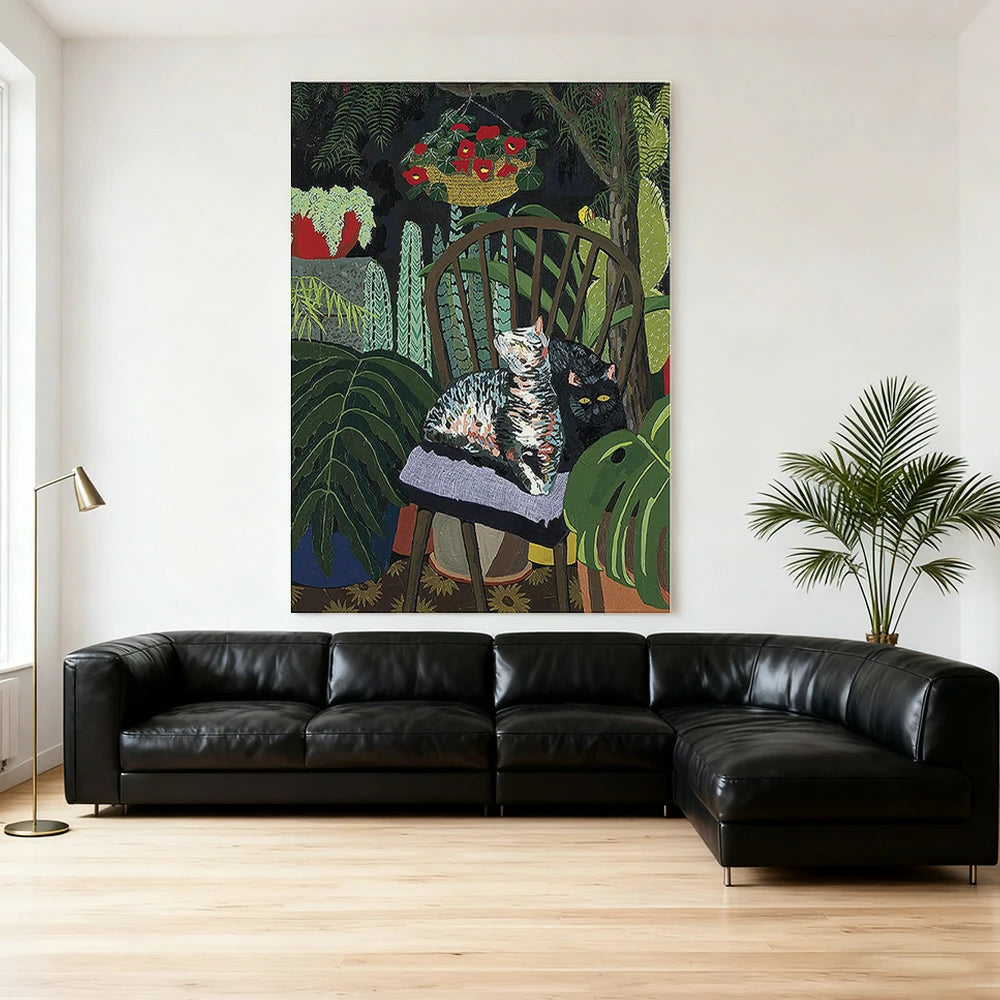 LUXORA Hand-Painted Oil Painting 60/80/120cm - Neutral Abstract Wall Painting Crafted for Simplicity and Everyday Comfort