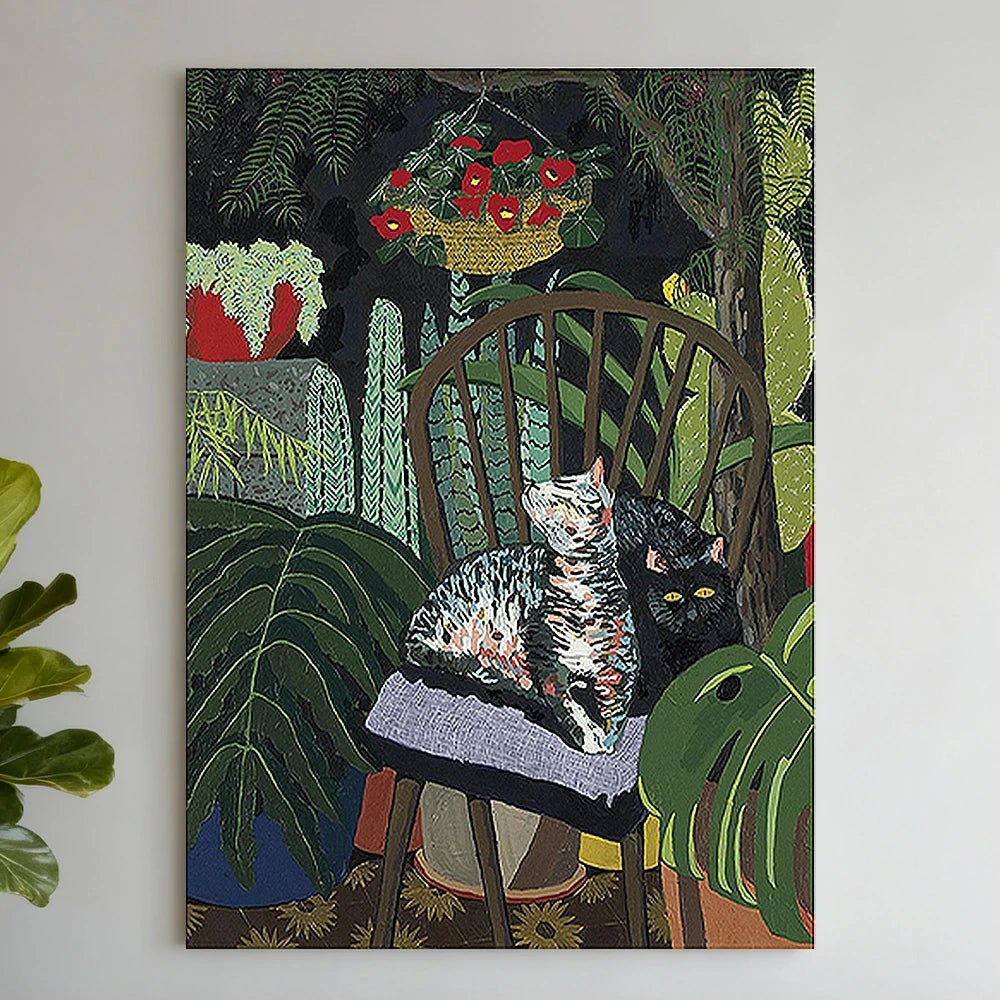 LUXORA Hand-Painted Oil Painting 60/80/120cm - Neutral Abstract Wall Painting Crafted for Simplicity and Everyday Comfort