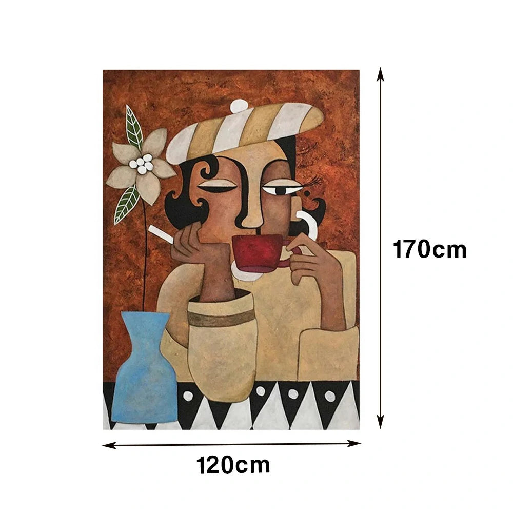 LUXORA Hand-Painted Oil Painting 60/80/120cm - Neutral Abstract Artwork Adding Warmth and Simplicity to Modern Living Environments