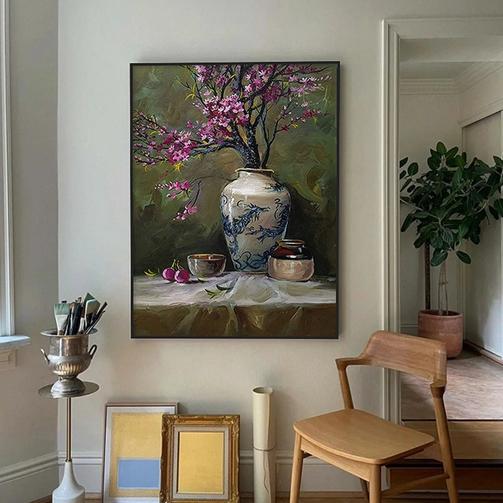 LUXORA Hand-Painted Oil Painting 60/80/120cm - Modern Wall Art That Blends Neutral Shades and Minimal Form for Timeless Style