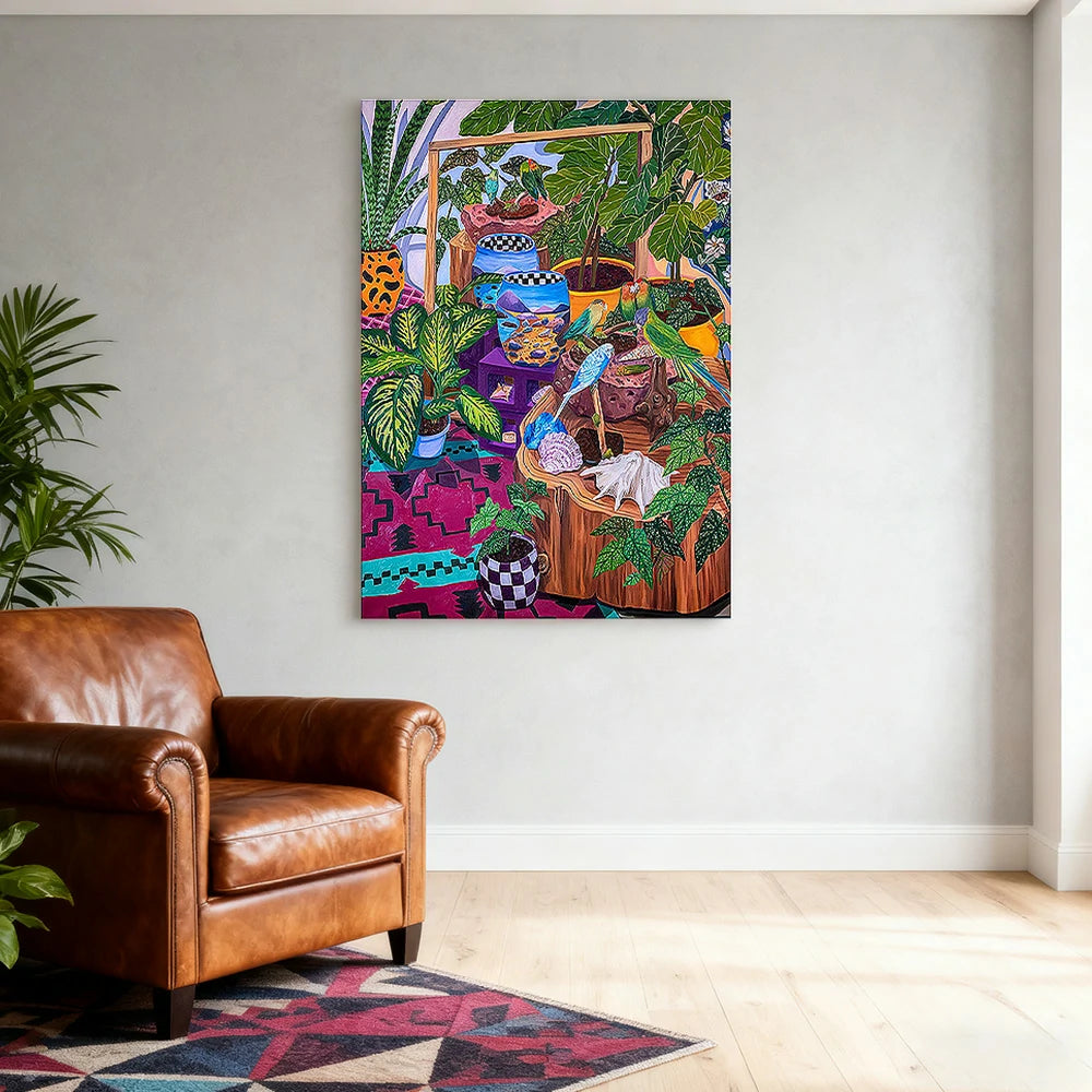 LUXORA Hand-Painted Oil Painting 60/80/120cm - Minimalist Abstract Wall Piece with Balanced Colour and Calm Composition