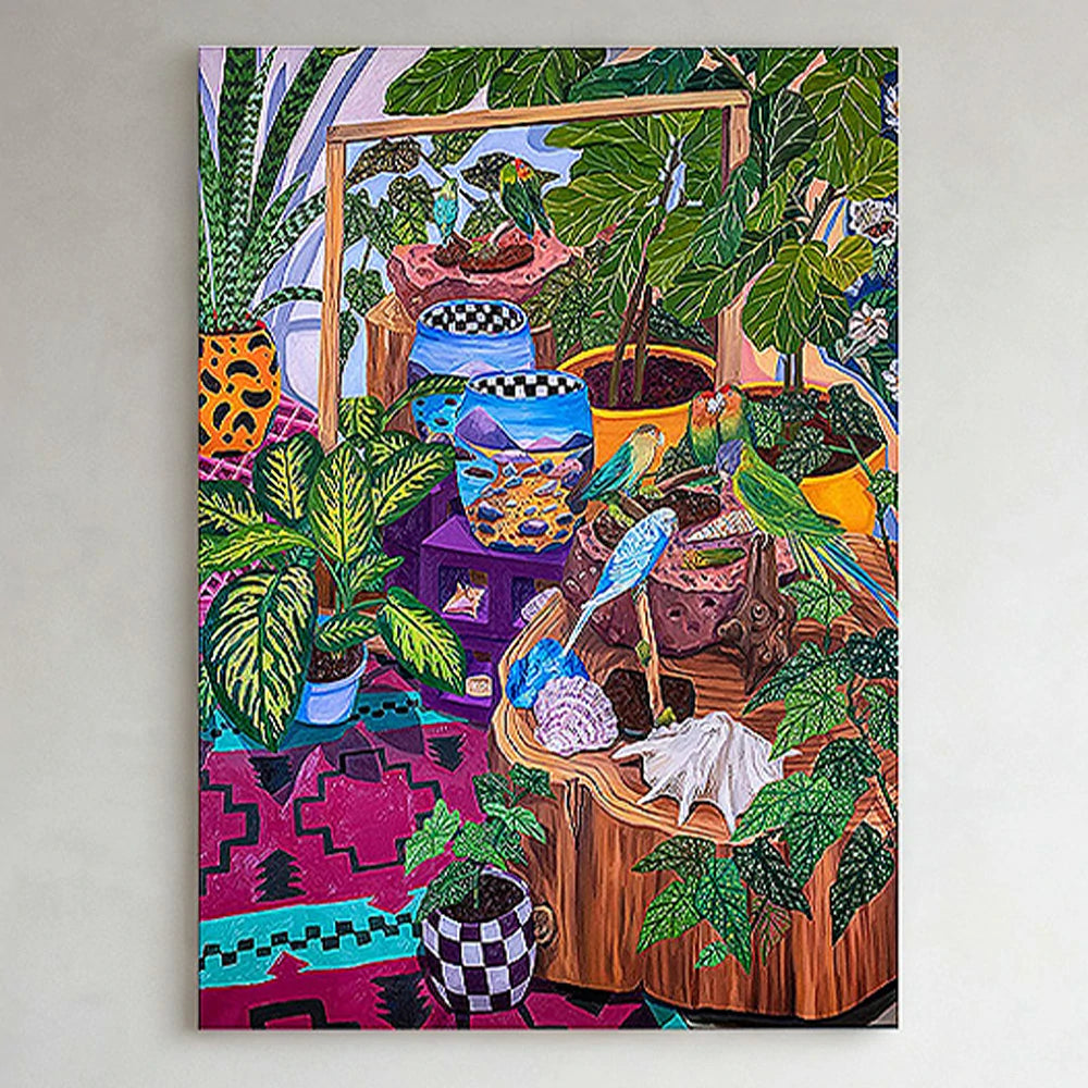 LUXORA Hand-Painted Oil Painting 60/80/120cm - Minimalist Abstract Wall Piece with Balanced Colour and Calm Composition