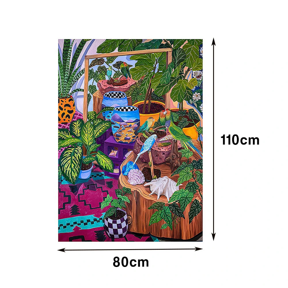 LUXORA Hand-Painted Oil Painting 60/80/120cm - Minimalist Abstract Wall Piece with Balanced Colour and Calm Composition