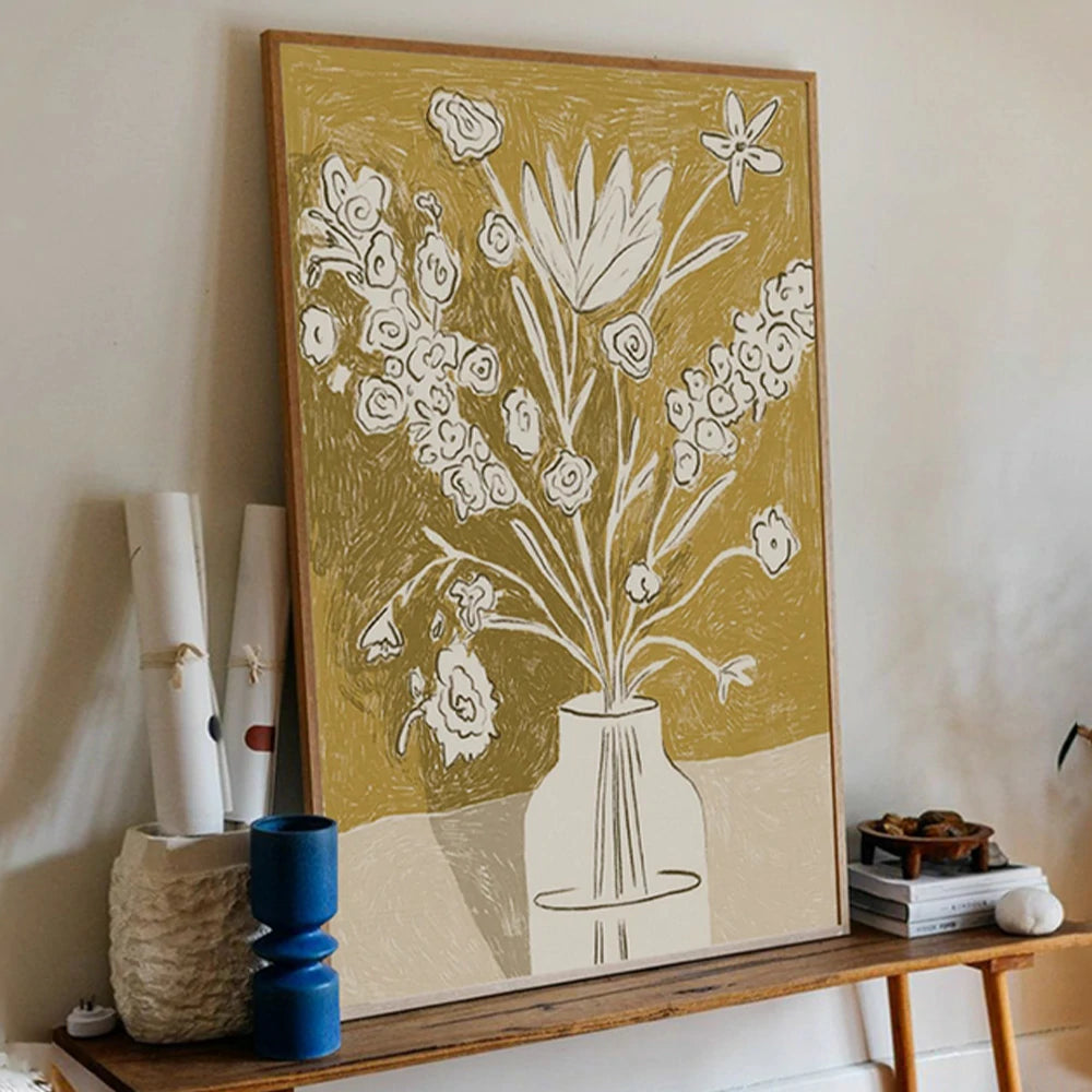 LUXORA Hand-Painted Oil Painting 60/80/120cm - Elegant Wall Painting with Muted Palette Ideal for Living and Bedroom Walls