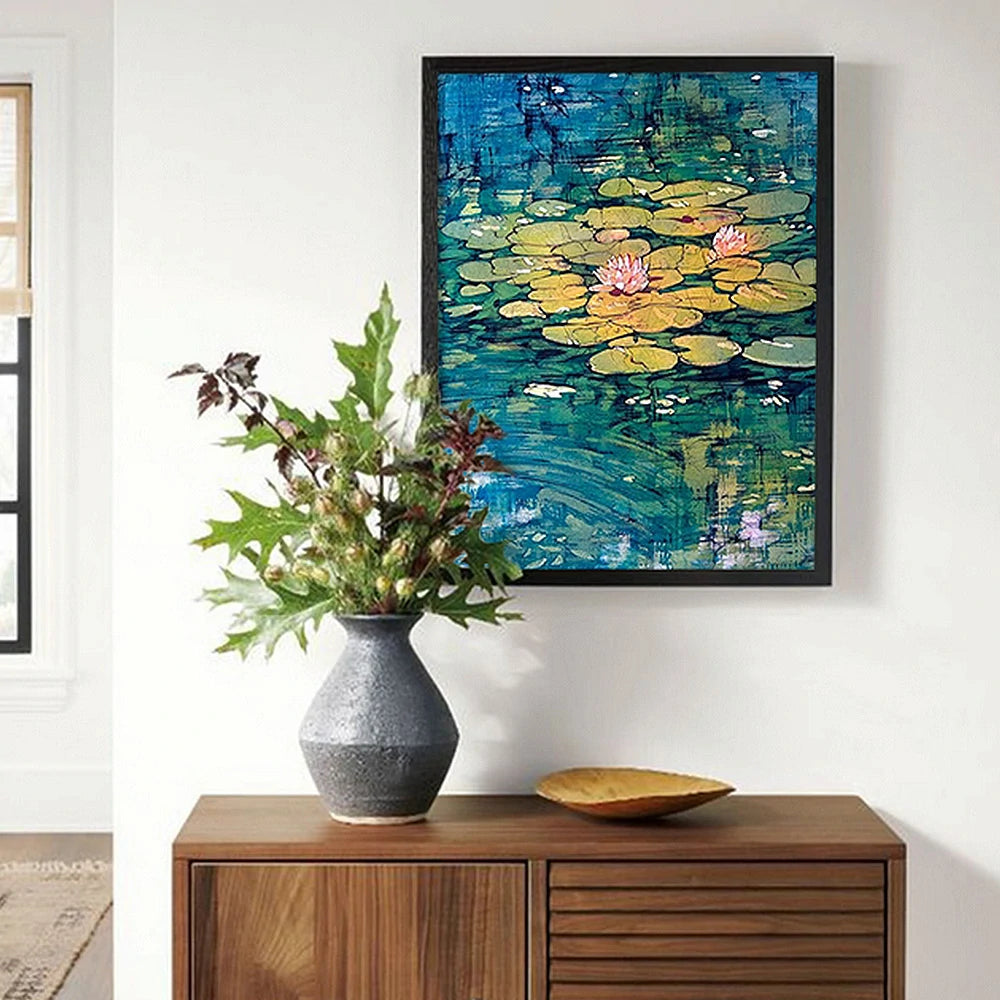 LUXORA Hand-Painted Oil Painting 60/80/120cm - Modern Abstract Design in Gentle Colours for Calm and Welcoming Spaces