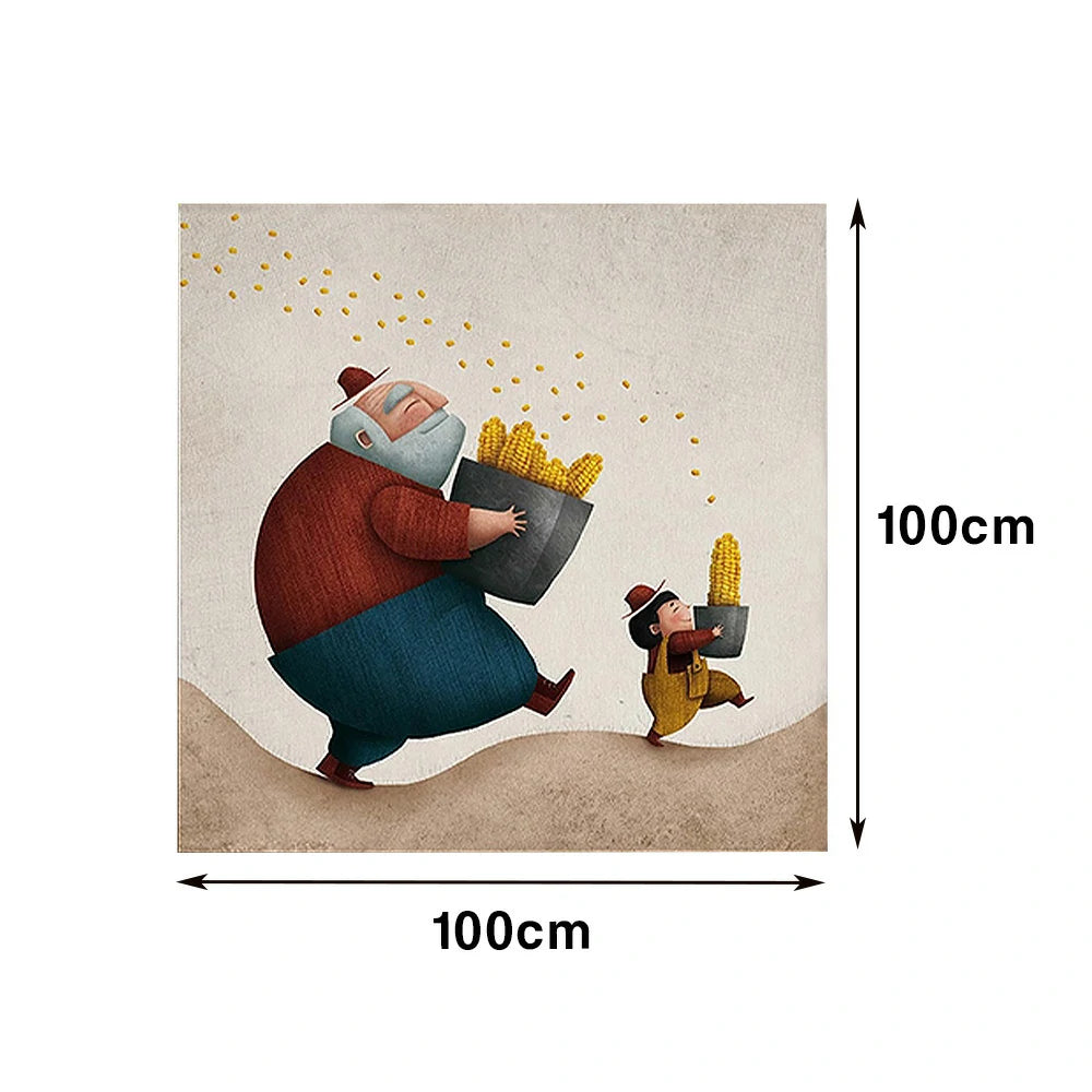 LUXORA Hand-Painted Oil Painting 70/100/150cm - Premium Canvas Painting Combining Clean Geometry and Calm Tones