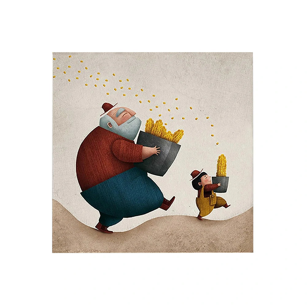 LUXORA Hand-Painted Oil Painting 70/100/150cm - Premium Canvas Painting Combining Clean Geometry and Calm Tones