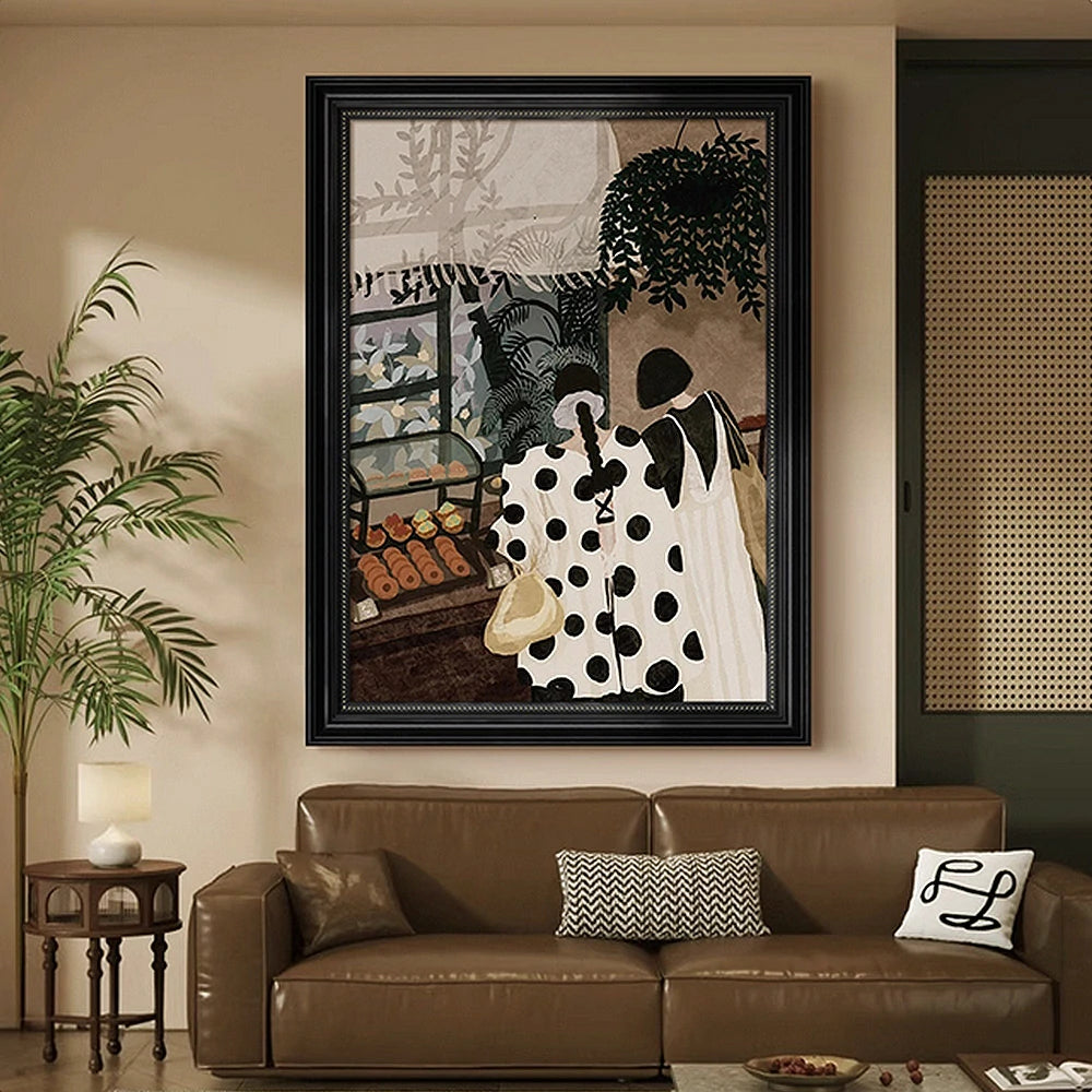 LUXORA Hand-Painted Oil Painting 50/80/120cm - Neutral Colour Composition That Brings Harmony and Warmth to Home Décor
