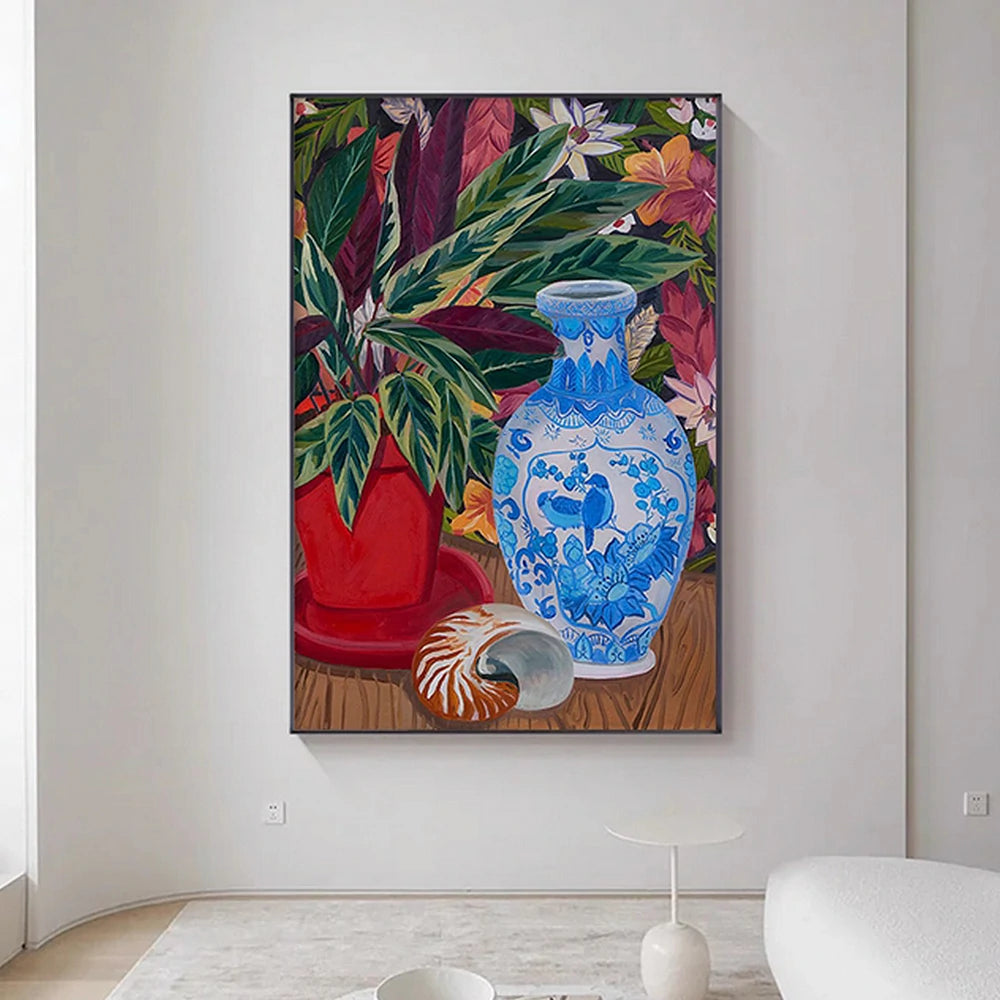LUXORA Hand-Painted Oil Painting 60/80/120cm - Refined Wall Art with Smooth Brush Patterns for Peaceful Interior Spaces