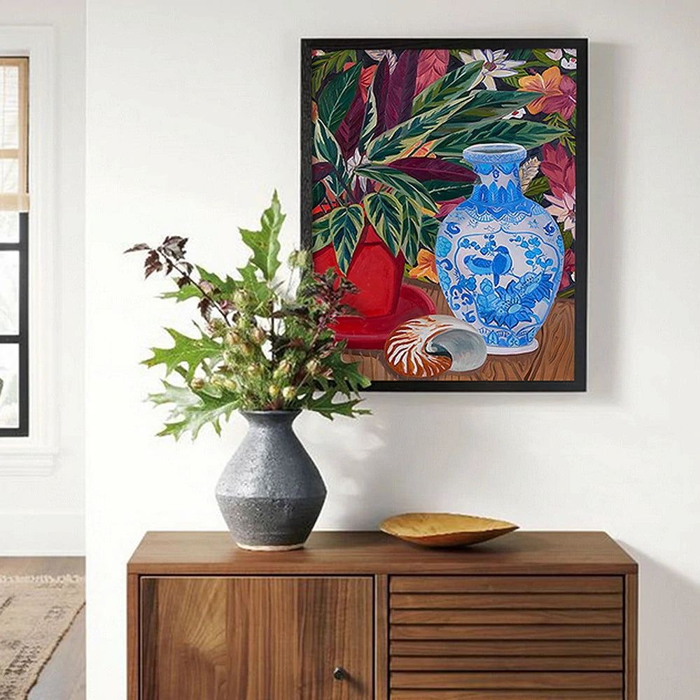 LUXORA Hand-Painted Oil Painting 60/80/120cm - Refined Wall Art with Smooth Brush Patterns for Peaceful Interior Spaces