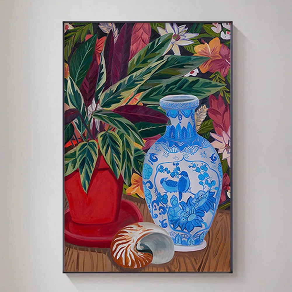 LUXORA Hand-Painted Oil Painting 60/80/120cm - Refined Wall Art with Smooth Brush Patterns for Peaceful Interior Spaces