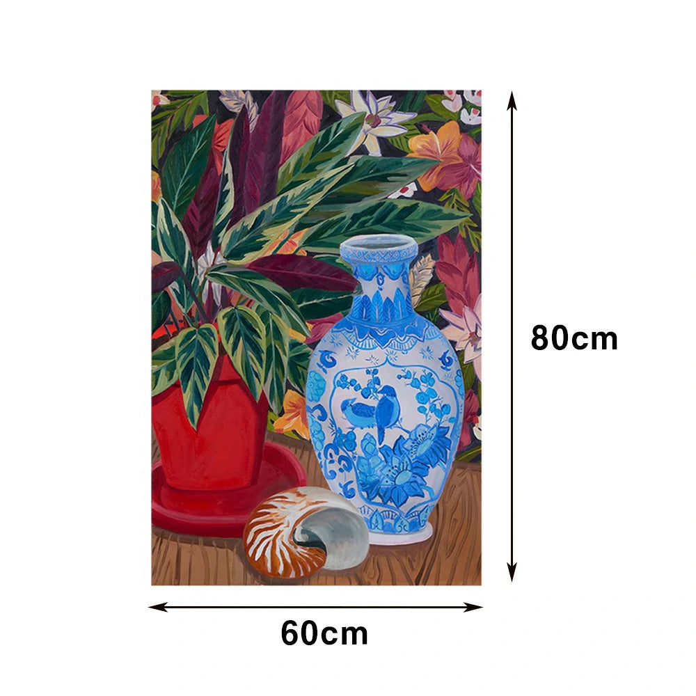 LUXORA Hand-Painted Oil Painting 60/80/120cm - Refined Wall Art with Smooth Brush Patterns for Peaceful Interior Spaces