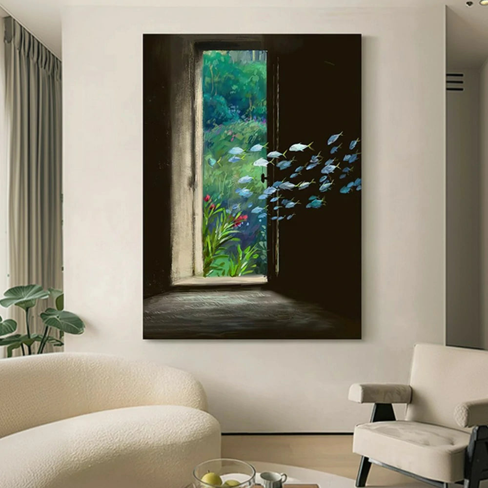 LUXORA Hand-Painted Oil Painting 50/80/100cm - Soft Neutral Painting That Enhances Peaceful Modern Living Spaces