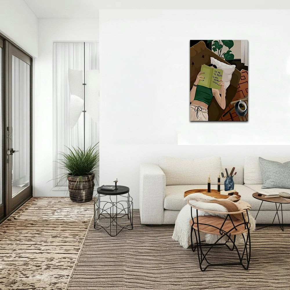 LUXORA Hand-Painted Oil Painting 50/80/100cm - Minimalist Wall Art Perfect for Calm Bedrooms and Living Environments