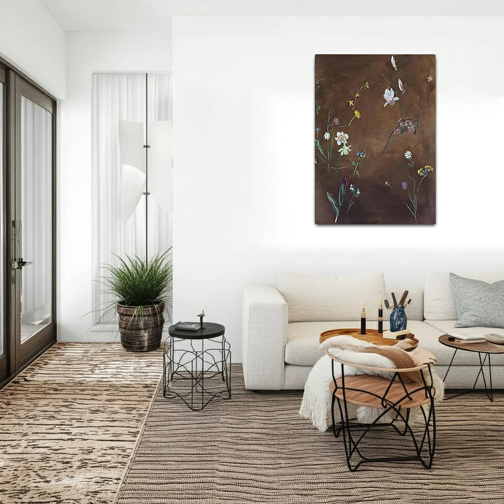 LUXORA Hand-Painted Oil Painting 50/80/100cm - Minimalist Art with Balanced Brush Movement and Clean Linear Detail