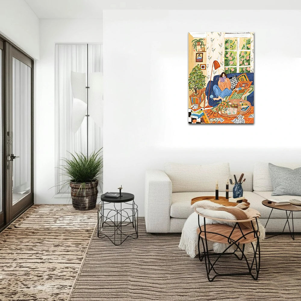 LUXORA Hand-Painted Oil Painting 50/80/100cm - Refined Canvas Artwork with Modern Elegance and Subtle Colour Tone