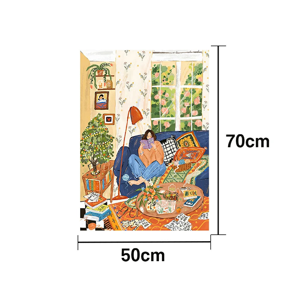 LUXORA Hand-Painted Oil Painting 50/80/100cm - Refined Canvas Artwork with Modern Elegance and Subtle Colour Tone