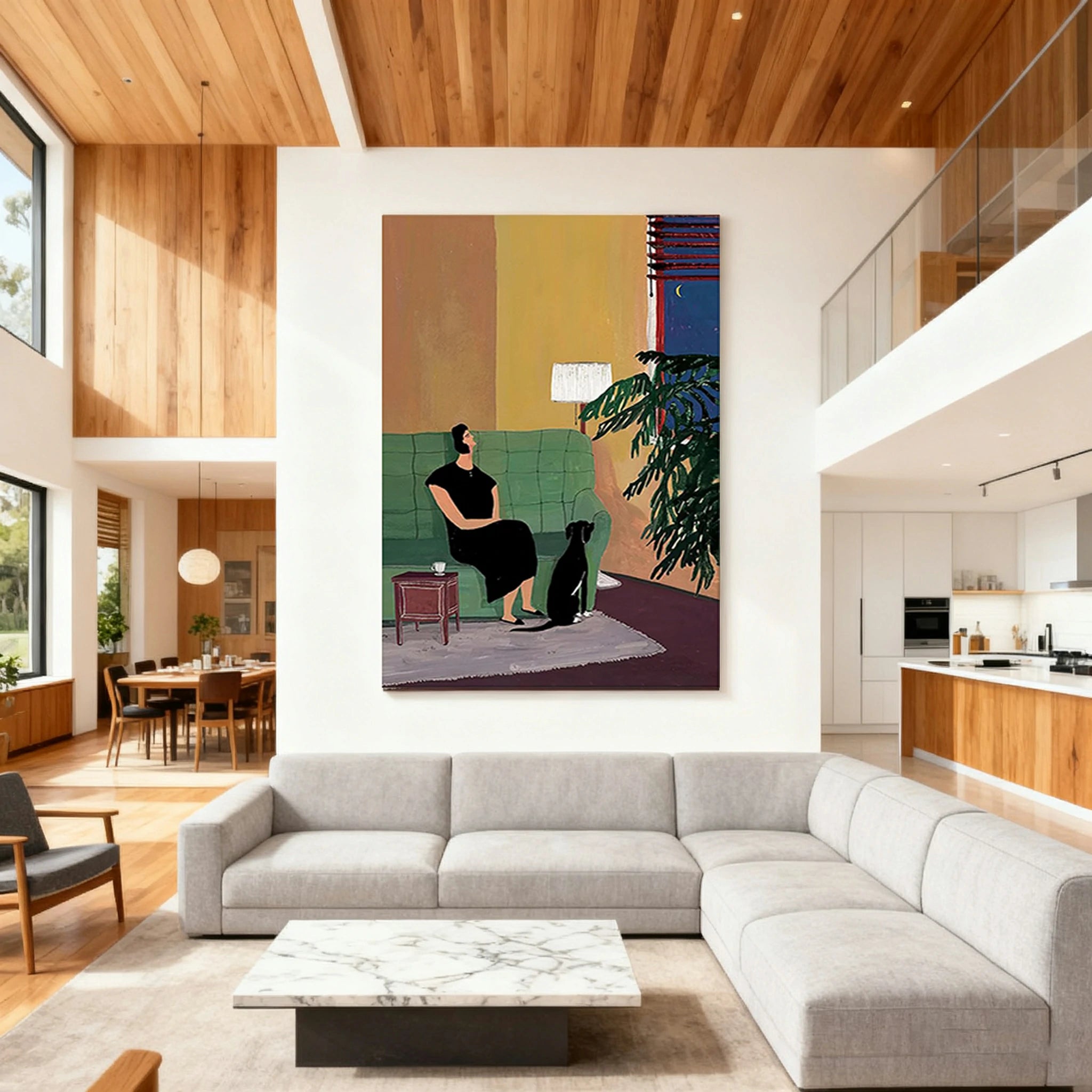 LUXORA Hand-Painted Oil Painting 50/80/100cm - Neutral Abstract Wall Piece That Brings Balance and Harmony Indoors