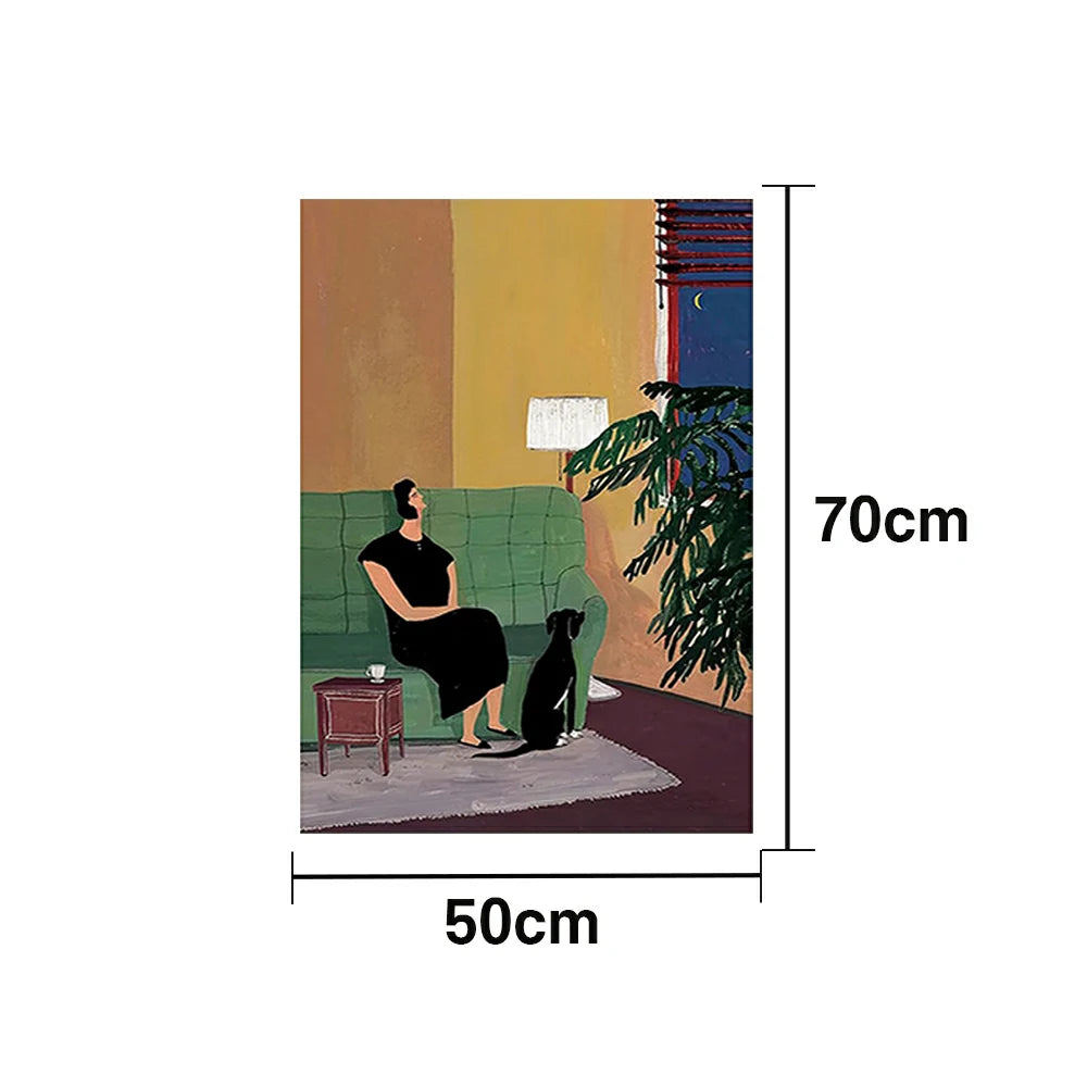 LUXORA Hand-Painted Oil Painting 50/80/100cm - Neutral Abstract Wall Piece That Brings Balance and Harmony Indoors