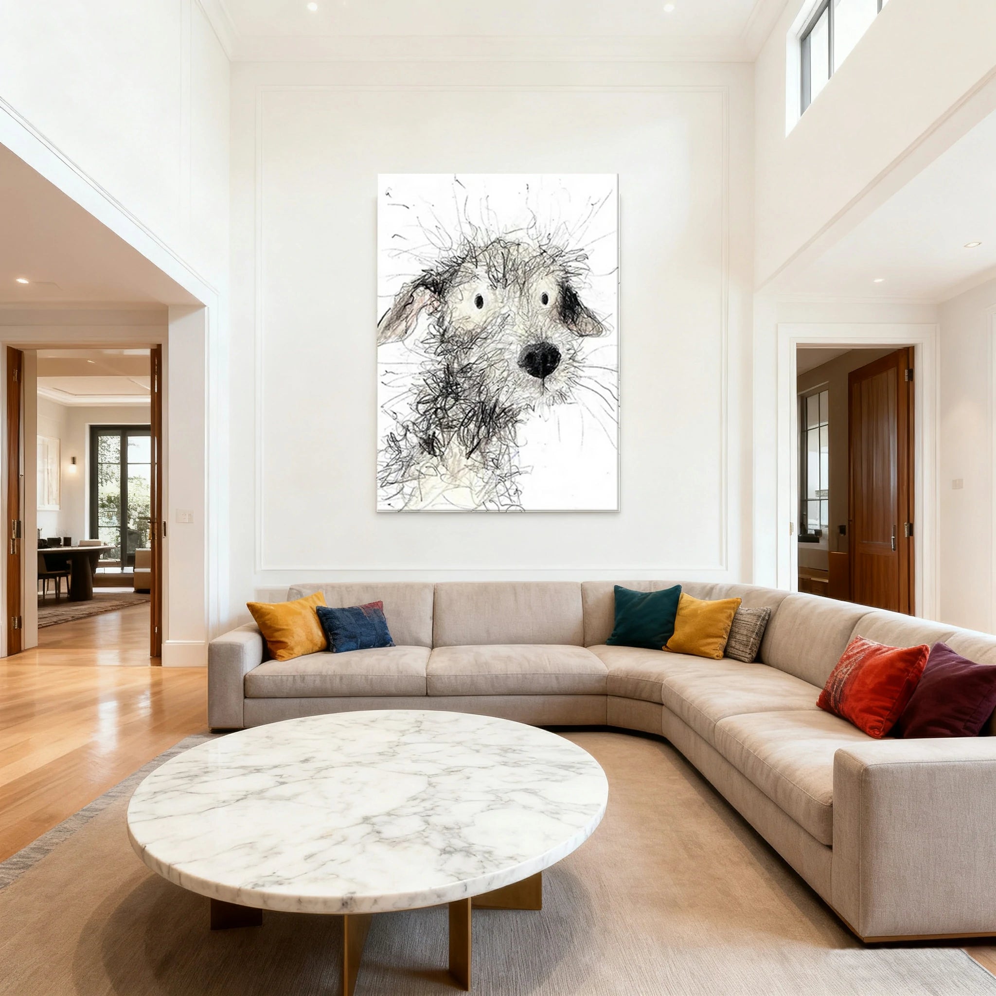 LUXORA Hand-Painted Oil Painting 50/80/100cm - Minimalist Abstract Wall Art Offering Refined Texture and Gentle Tones That Complement Clean, Bright Interiors